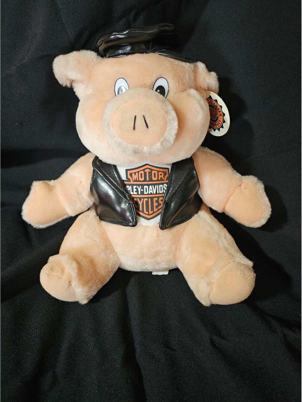 Vintage 1998 Harley Davidson Biker Hog Official Play by Play Pig Plush Animal 9"